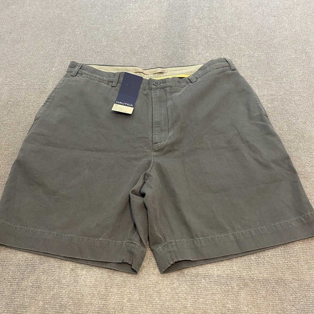 Nautica Clipper Shorts Mens 38 Brown Relaxed Cotton 8
