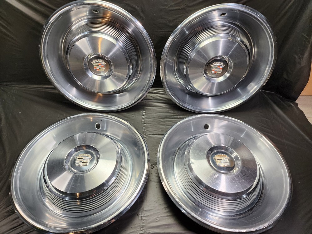 1965 set 4 Vintage Original CADILLAC deVille Fleetwood Wheel Cover Hubcaps OEM