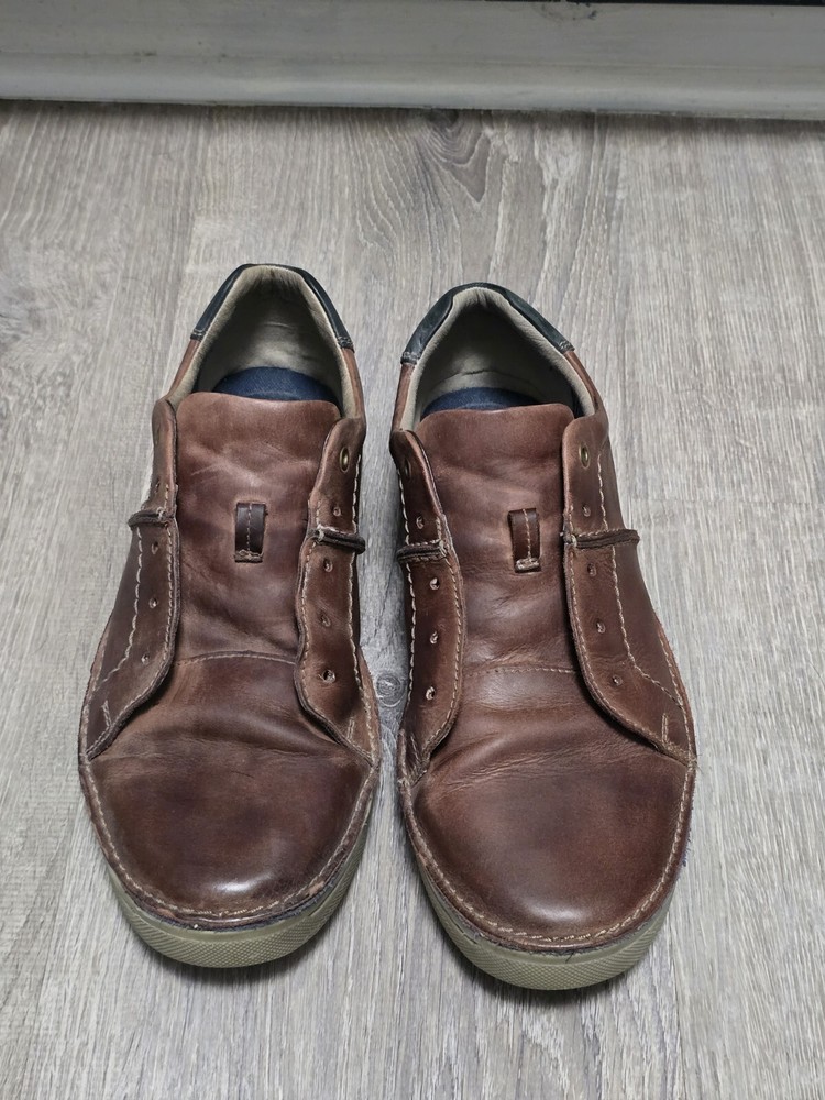 Clarks Mens Brown Leather Lace-Up Casual Sneakers Size 9.5M Collection