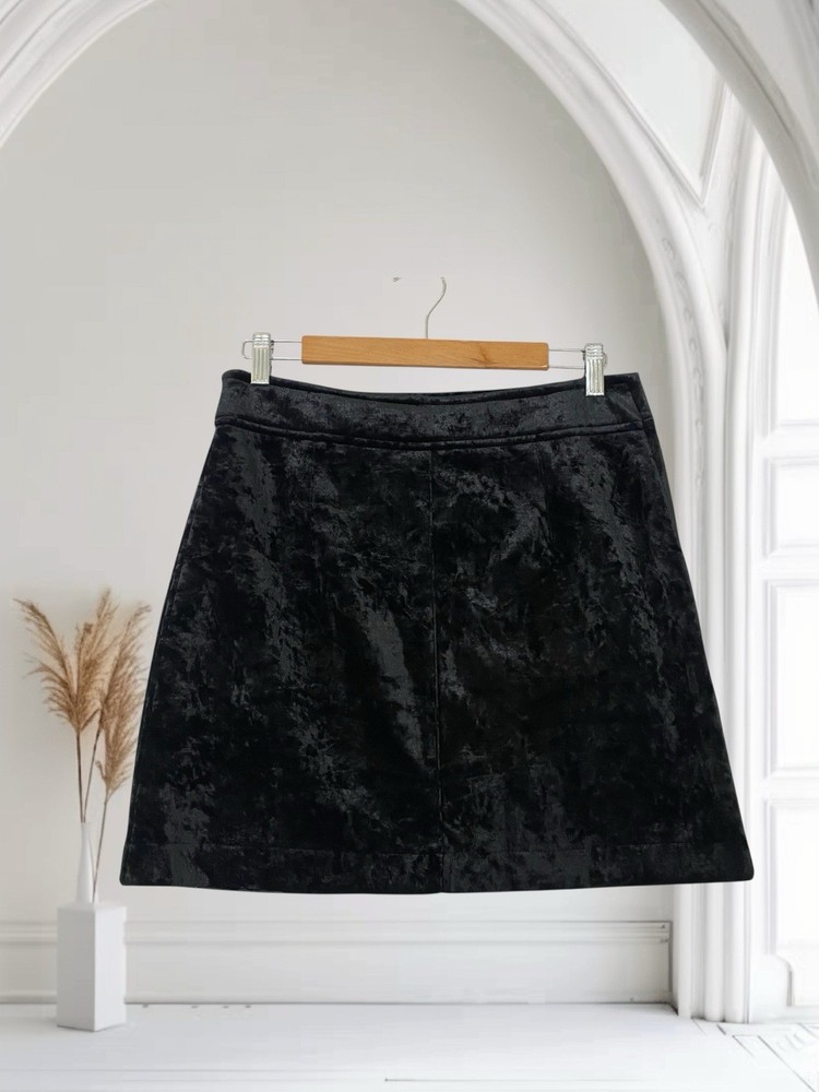 Storia Crushed Velvet Mini Skirt Women’s Size Large Glam Grunge Whimsigoth