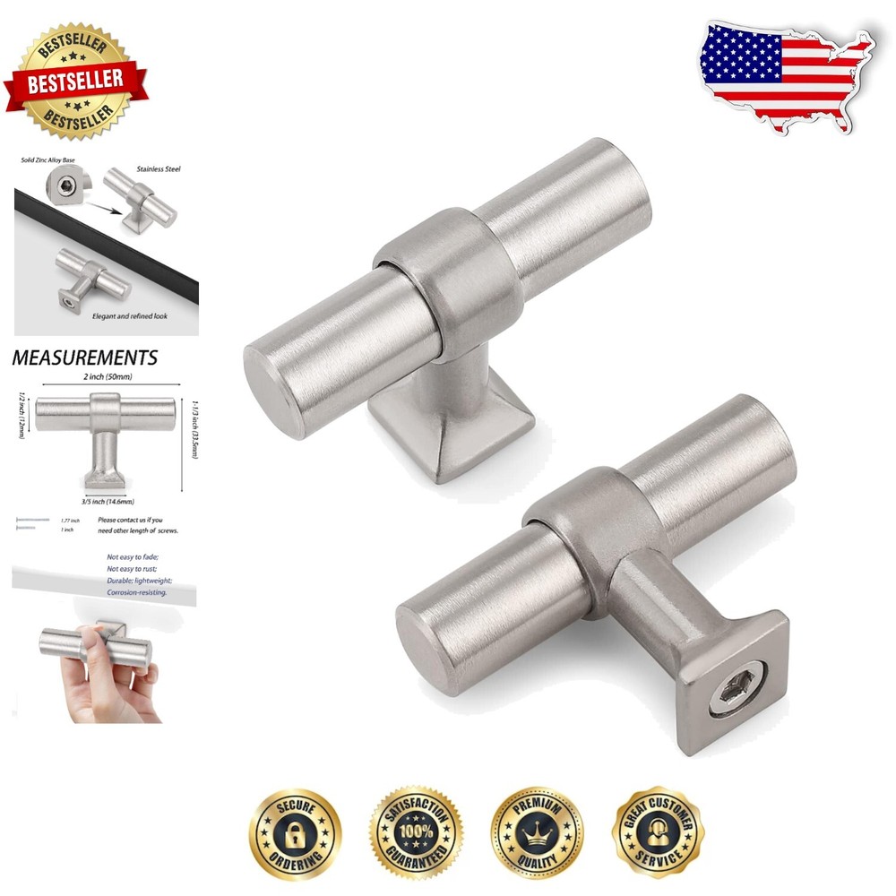 Durable Brushed Nickel Cabinet Handles 50 Count - Premium Stainless Steel