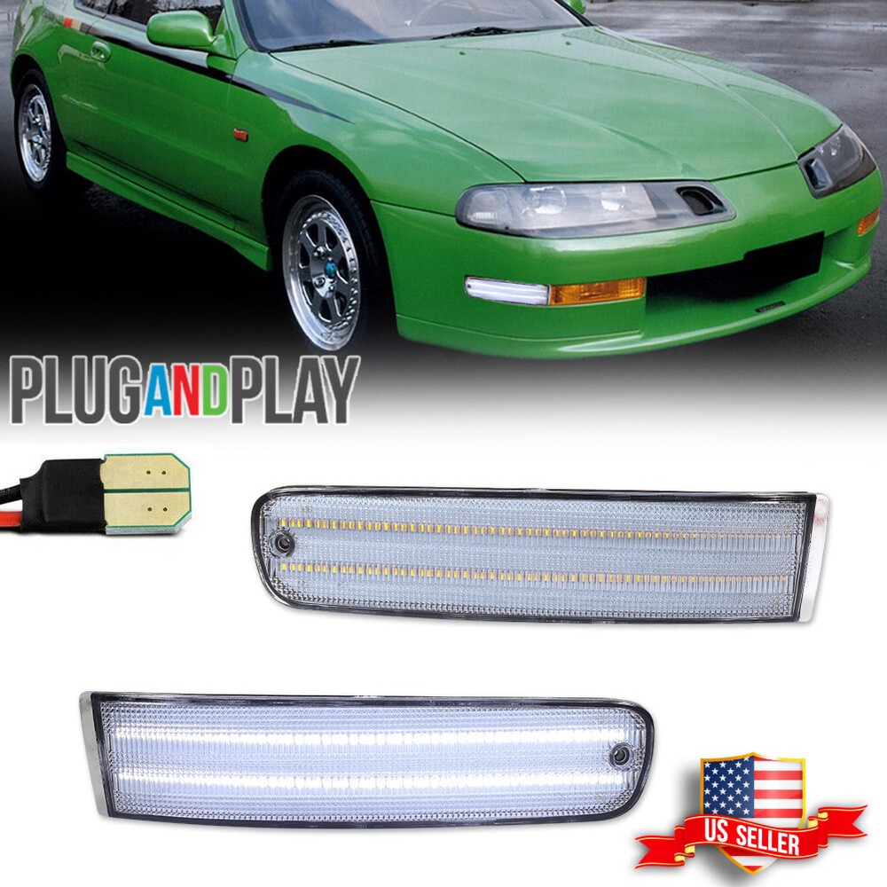 1992-1996 Honda Prelude Clear White LED Bumper Turn Signal Light