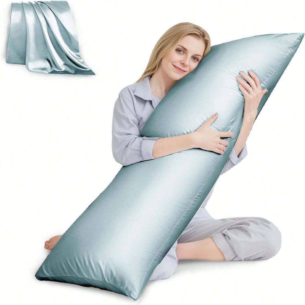 Cooling Satin Body Pillow for Adults with Removable Pillowcase