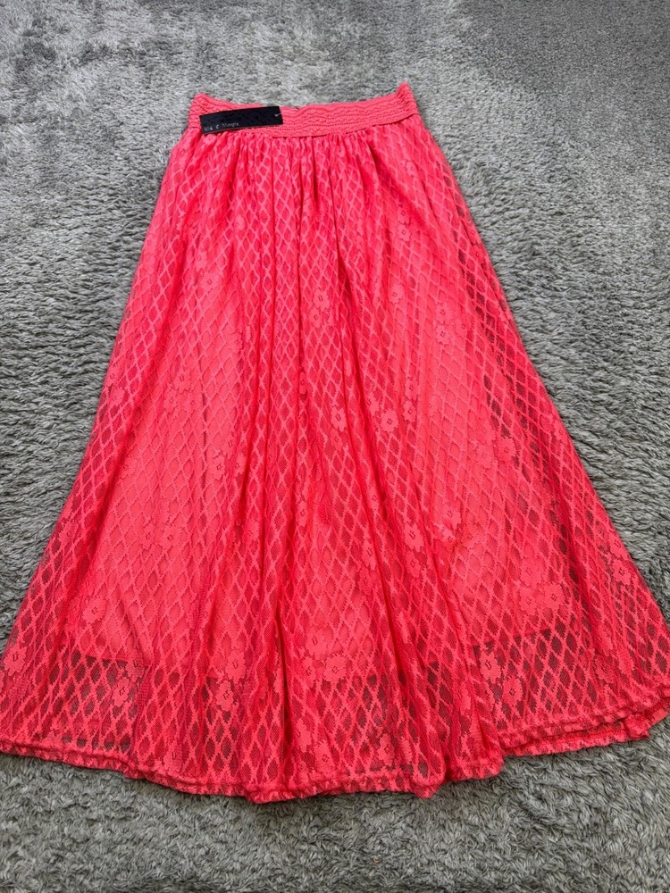 Me 2 Magic Skirt Women XL Fuchsia Pink Crochet Flowy Maxi Fairy Beachy Boho NWD