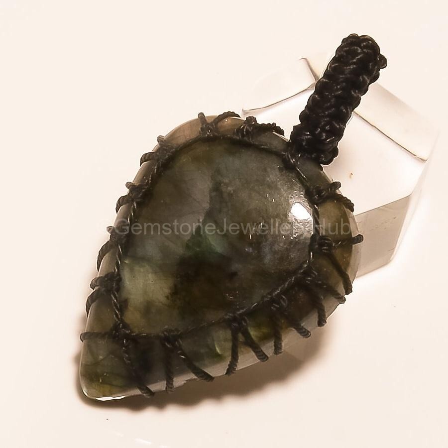 Christmas Sale Labradorite Threaded Gemstone 925 Silver Sister Trendy Pendant-image