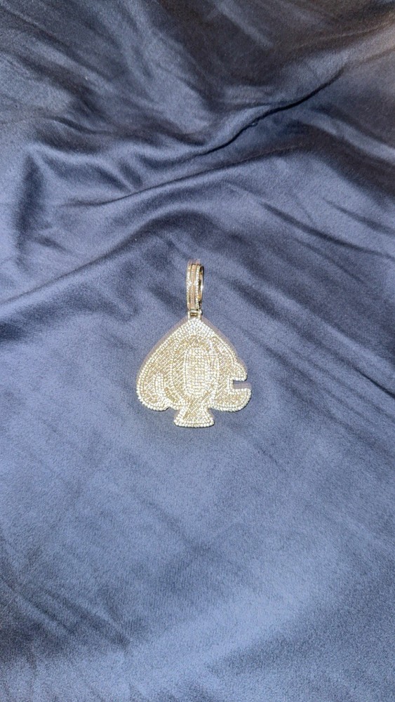 CZ Ace of Spades Silver Pendant