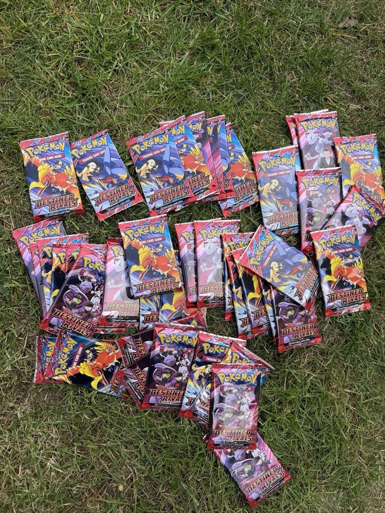 Pokémon Destined Rivals Half Booster Box X2 UNSEALED +7 Loose Packs (43) Total