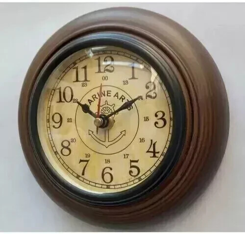 Antique Wood Wall Clock Small Size Ideal for Study or Office Décor
