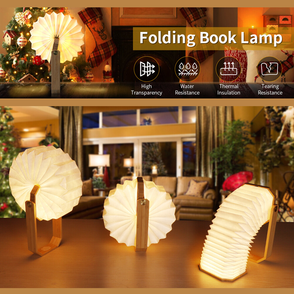 LED Book Lamp Night Lights, USB Rechargeable Warm White Kids Bedroom Lighting...
