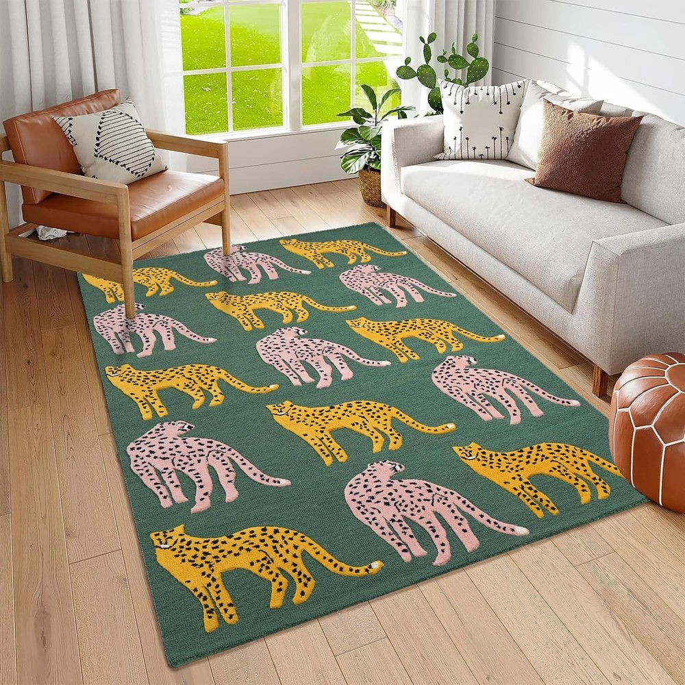 Catwalk Dark Green Hand Tufted 100% Wool Soft Area Rug Carpet 4x6 5x8 8x10 10x14