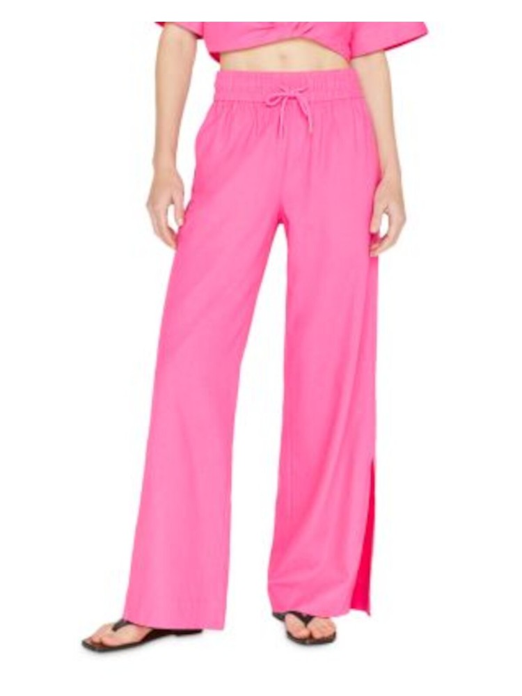 FRAME Womens Pink Wide Leg Lounge Pants with Pockets and Waist Slit XS