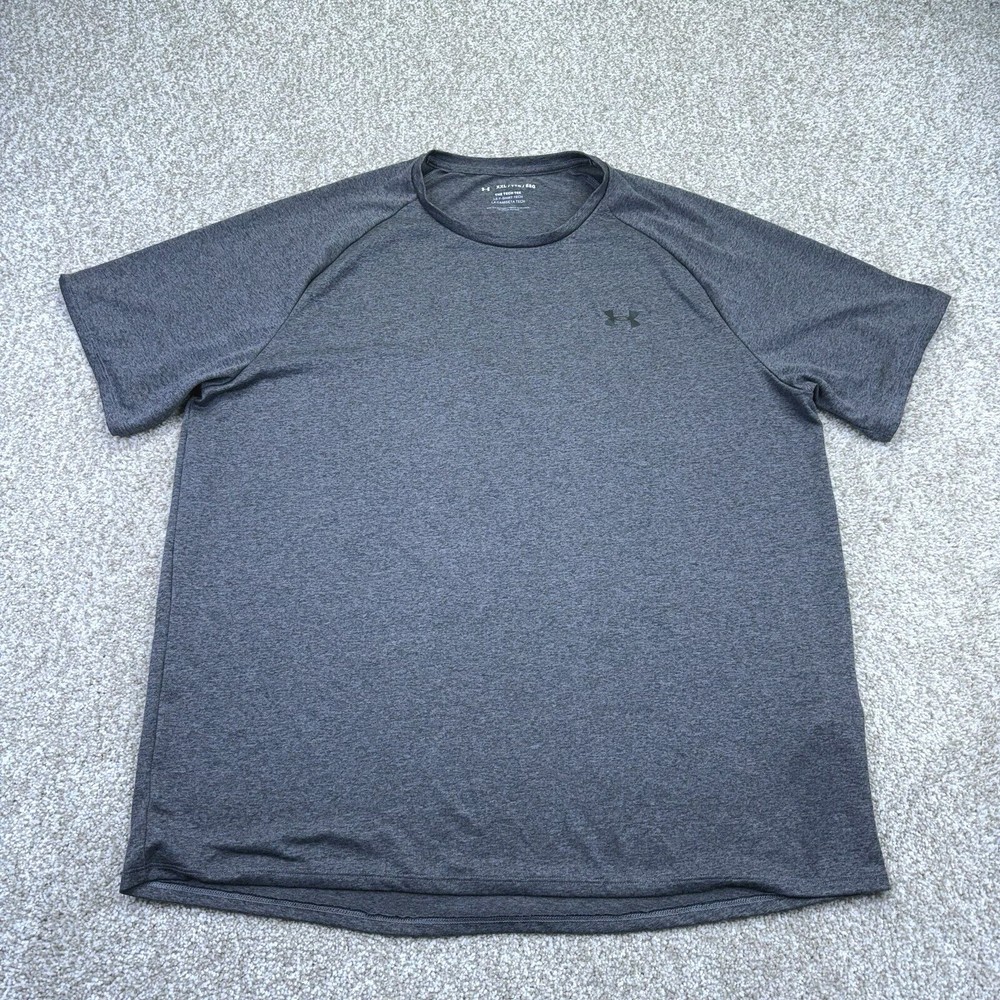 Under Armour The Tech Tee Shirt Mens XXL 2XL Gray Short Sleeve Raglan 1326413