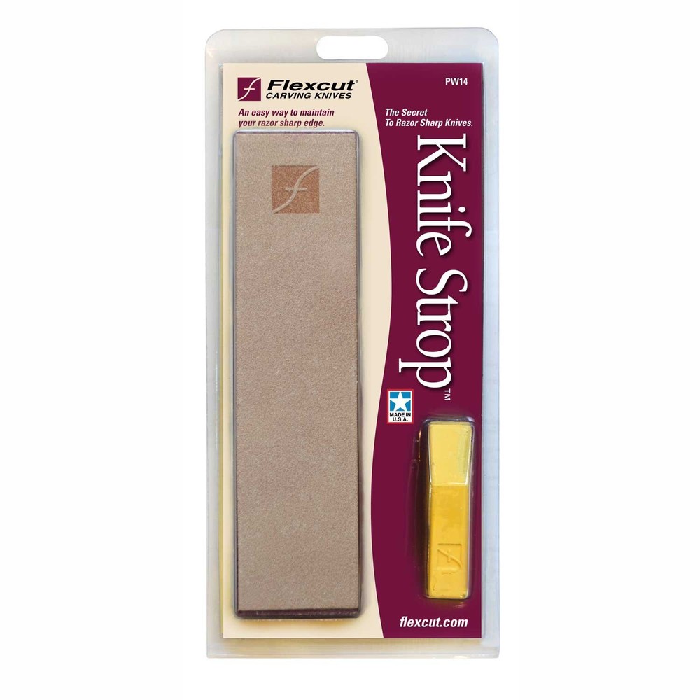 PW14 Knife Strop, with 1 Ounce Bar of Gold Polishing Compound, 8 X 2 Inch Lea...