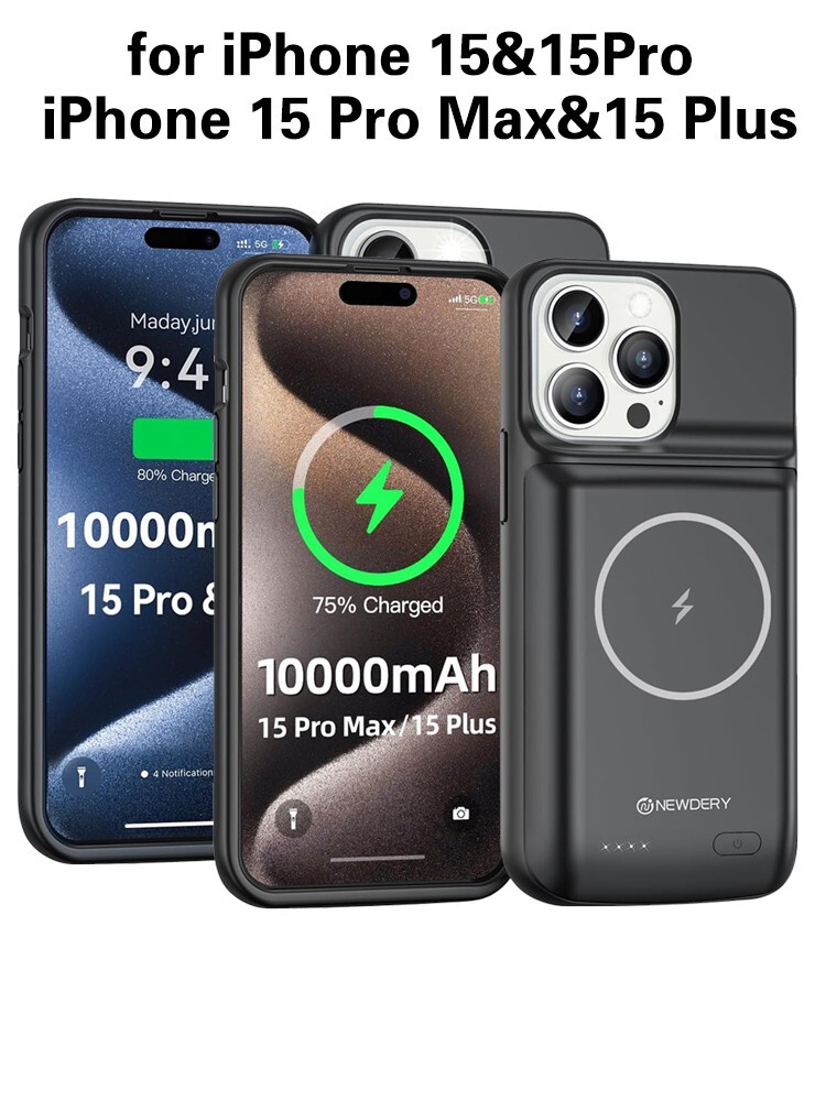 10000mAh Wireless Battery Charger Case For iPhone 15/15 Pro Max/Plus Series