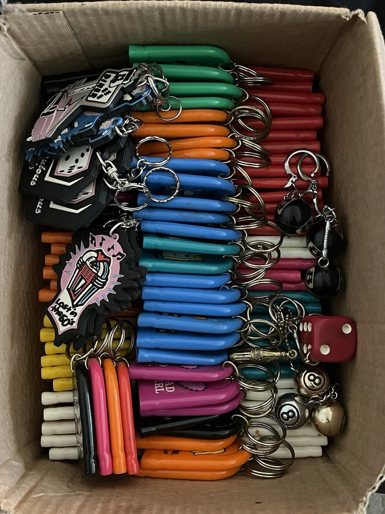 Lot Of 112 1980s Vintage Keychains