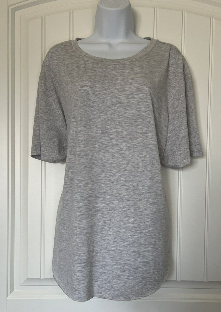 Members Mark Womens XXL Gray Short Sleeve Luxe Tunic Tee Shirt-image