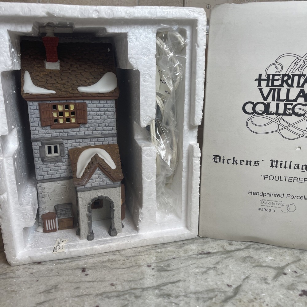 Dickens Village Department 56 Poulterer with lights and cord in original packaging MIB
