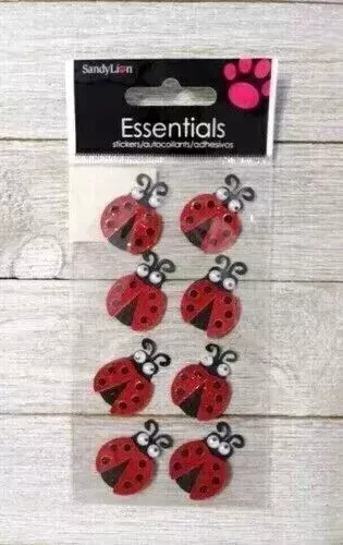 ladybug sandylion essential fun stickers dimensional puffy 8pc