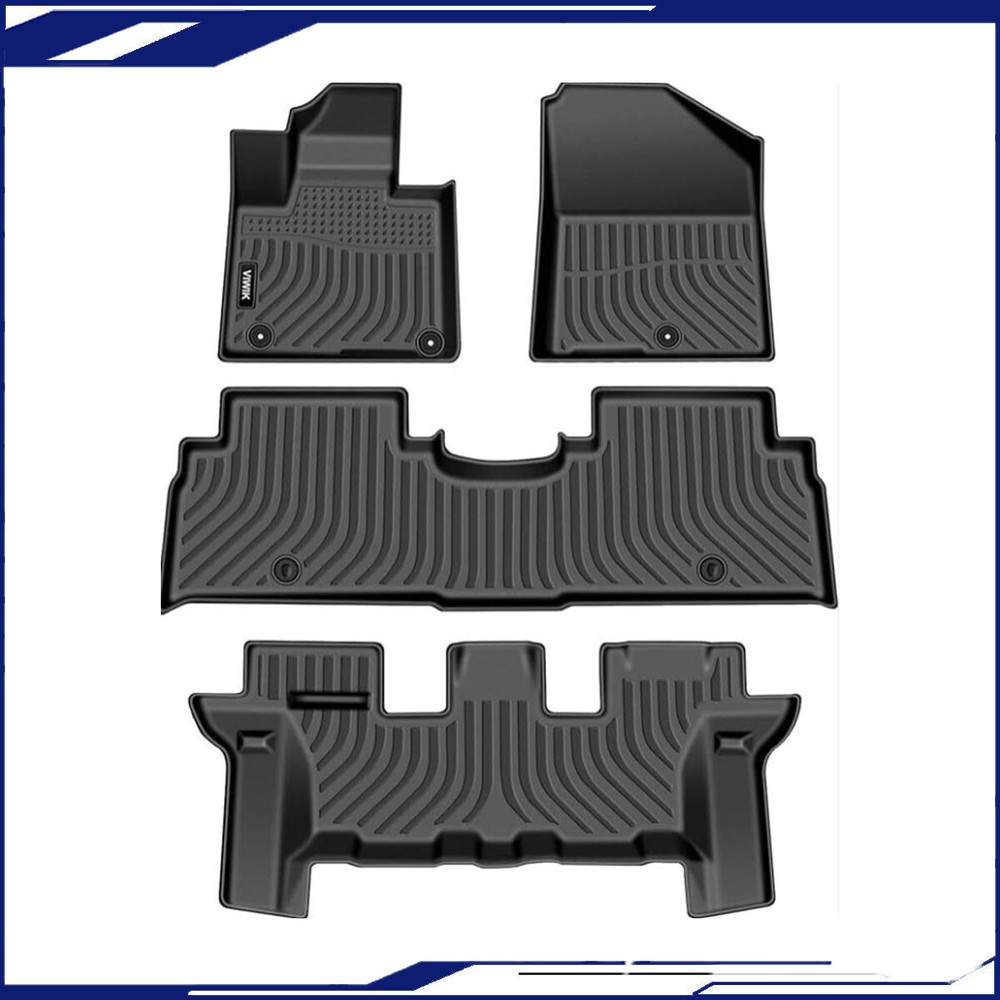 All Weather Floor Mats Liners For 16-2020 Kia Sorento 7 Seat Suv Black Custom