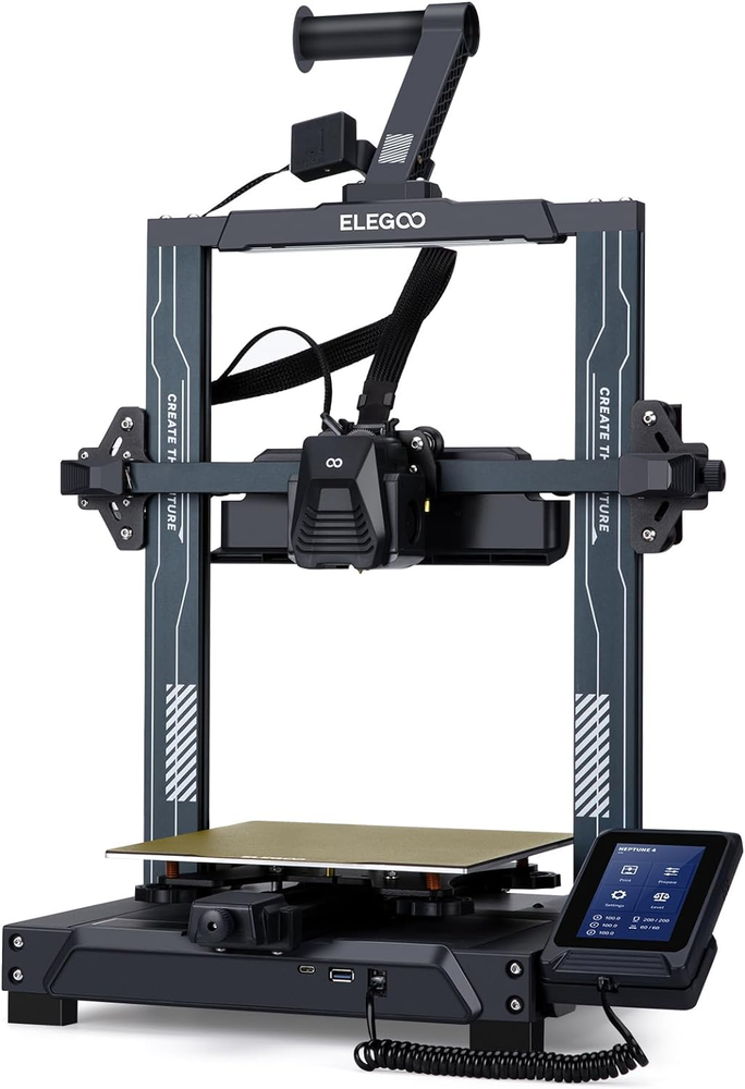 ELEGOO Neptune 4 3D Printer, 500Mm/S High-Speed Fast FDM Printer with Klipper Fi