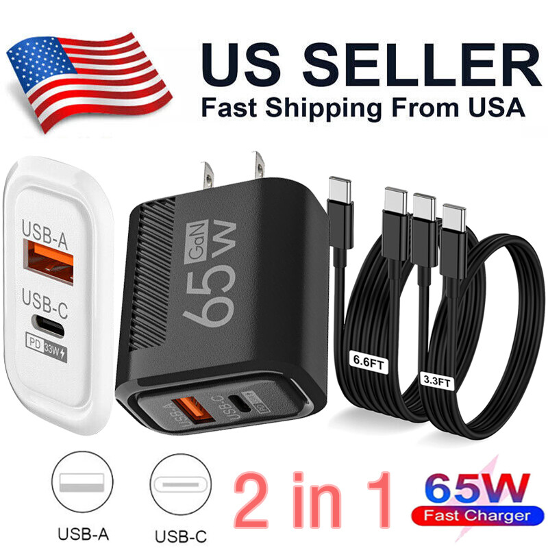65W Super Fast USB-C Wall Charger for Samsung iPhone Android Phones