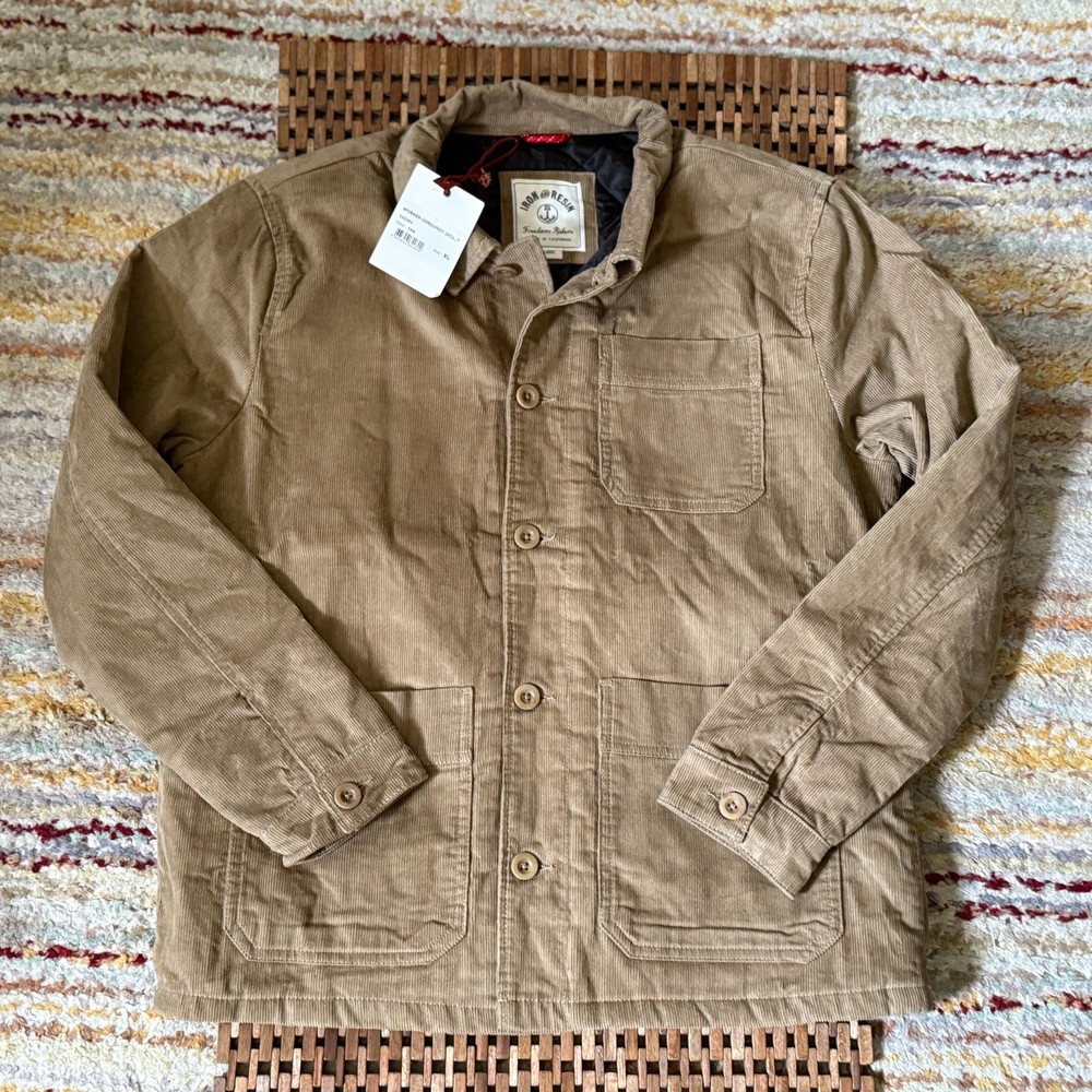NWT Huckberry Iron & Resin Worker Insulated Khaki Cord Chore Barn Jacket XL NEW