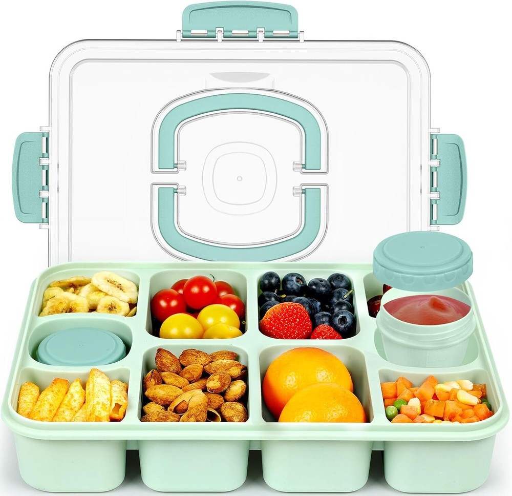 Caperci 10-Compartment Snackle Box Container for Food Serving and Storage