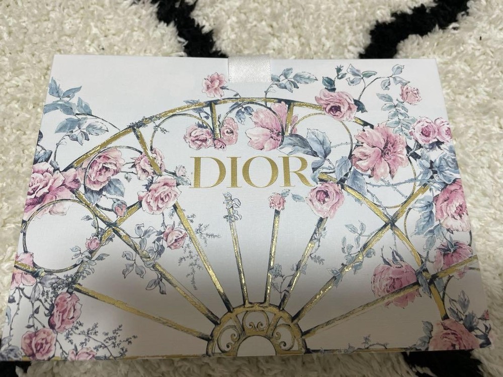 DIOR Floral Print Wrapping Bag with Leather Accents