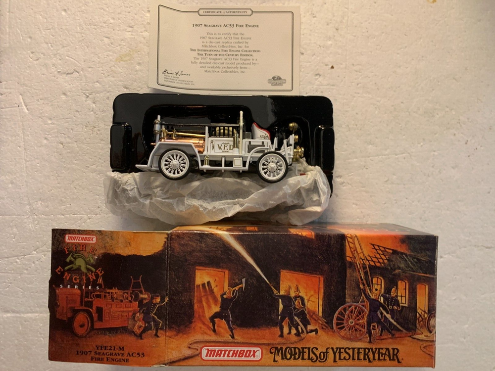 1907 SEAGRAVE AC53 FIRE ENGINE - YESTERYEAR - MATCHBOX COLLECTIBLES - YFE21-M