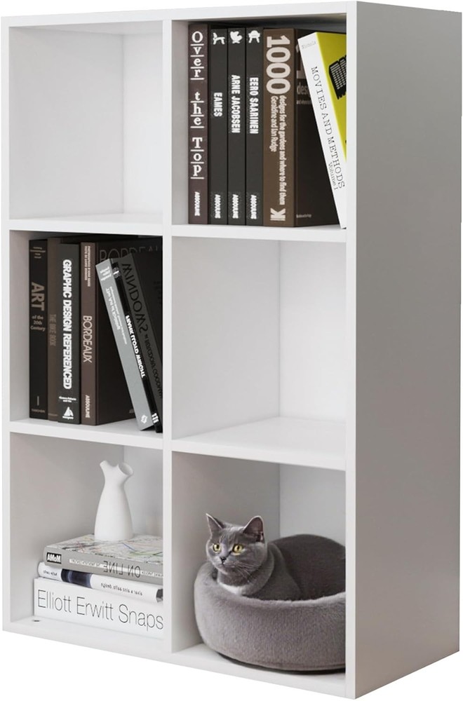 6-Cube Stackable Storage Organizer with Cat Climbing Shelves