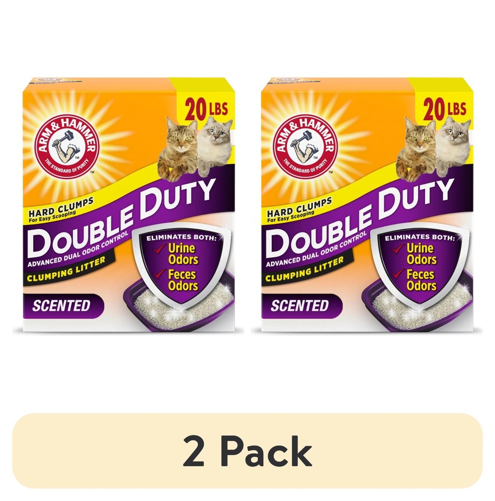 2-Pack Double Duty Clumping Cat Litter with Advanced Odor Control