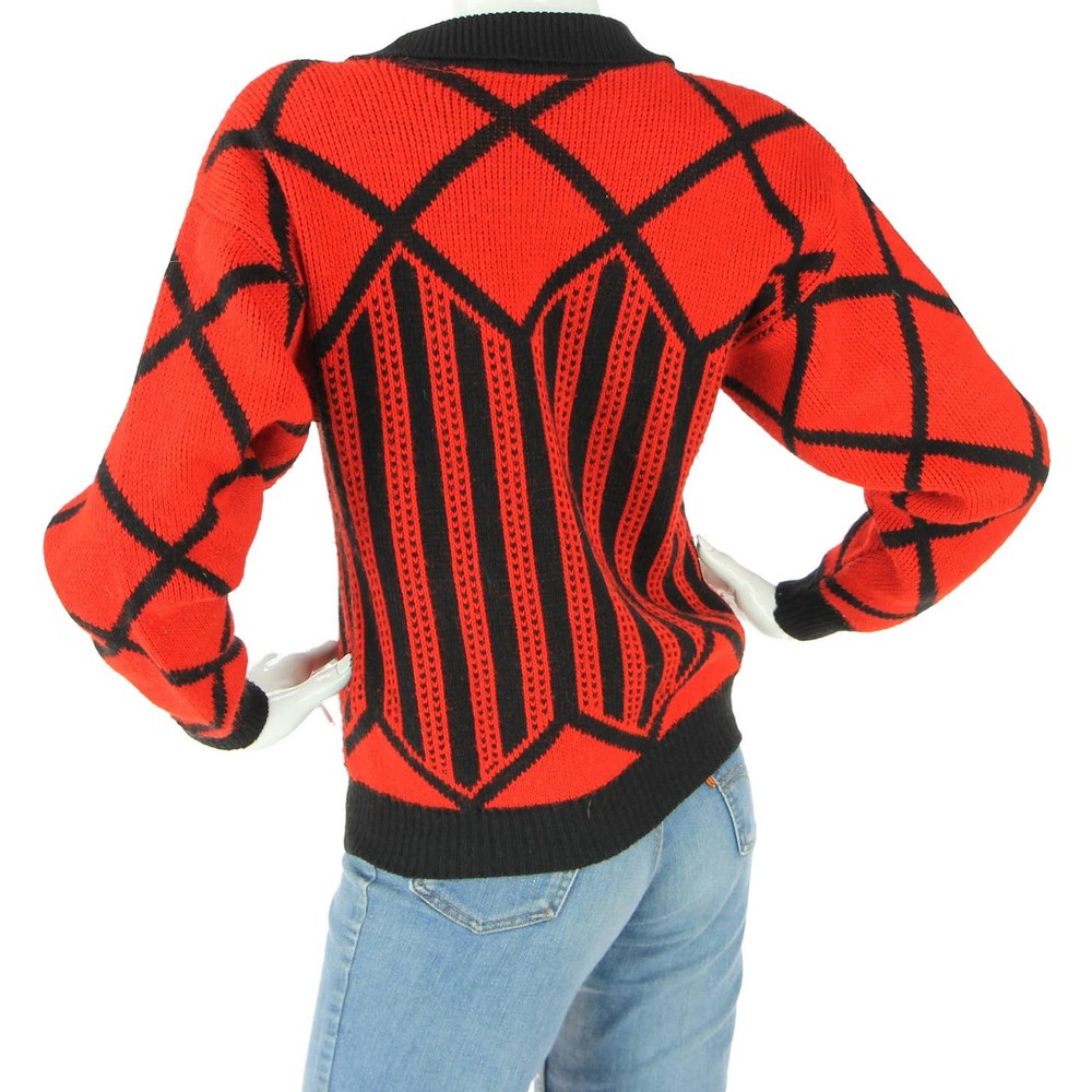 Vintage Argyle Stripe Knit Pullover Sweater