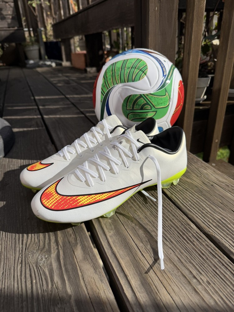 Nike Mercurial Vapor X White, green ACC Football Soccer Cleats Boots SIZE US10