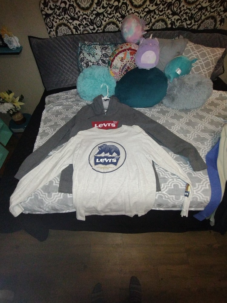 Levi's  Men's Long Sleeve Hoodie Sweat Shirt Size XL And Long Sleeve Shirt SizeL