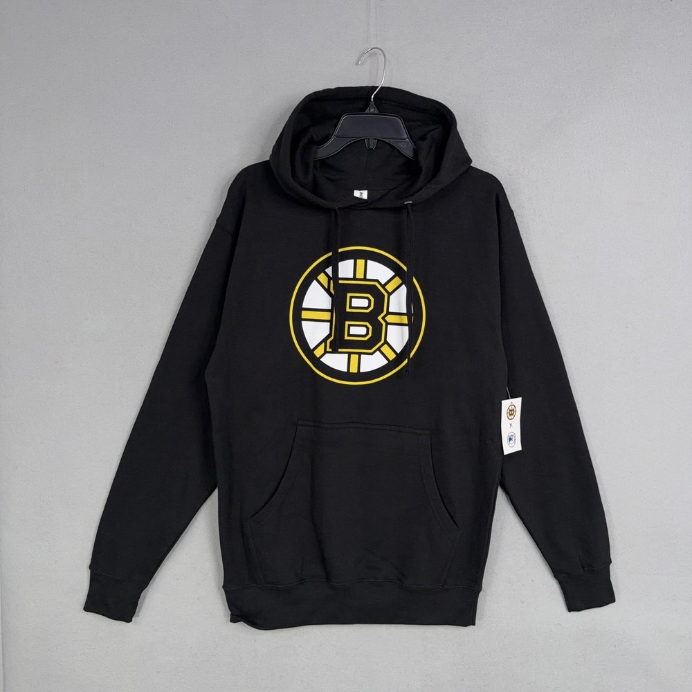 Boston Bruins Hoodie Sweatshirt Mens Medium Black NHL Hockey Sweater Graphics