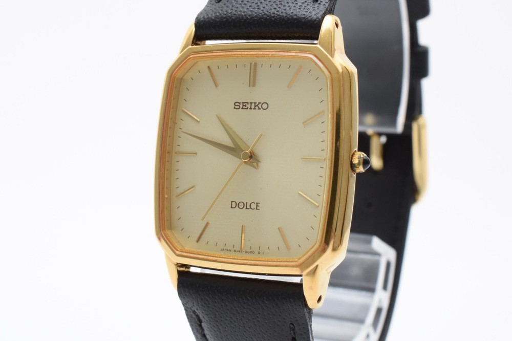 New Battery [Exc+5] Seiko Credor 8J41-5000 32mm Gold Dial Quartz Vintage Watch