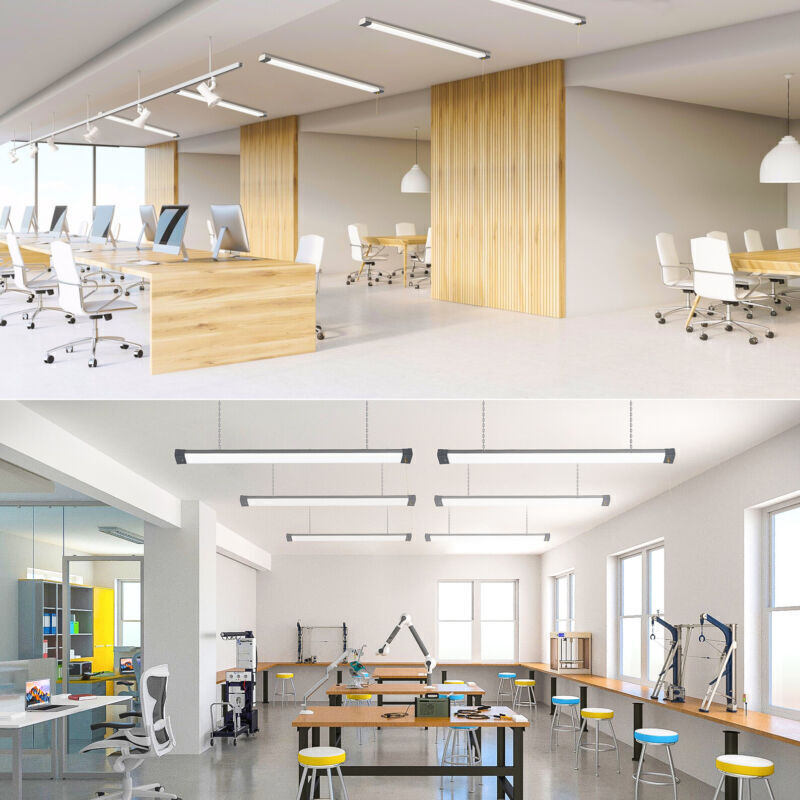 100W 120W LED Shop Light Fixture For Garage Workshop Office Warehouse 1-2-4 Pack