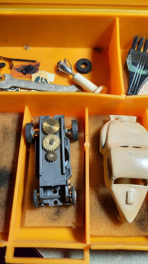 Aurora AFX Cars And Asst.parts With Pit Box