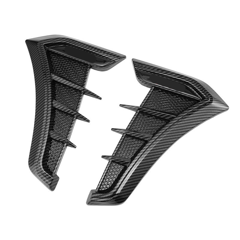 2× Carbon Fiber Style Car Hood Air Flow Fender Side Vent SUV Decoration Sticker