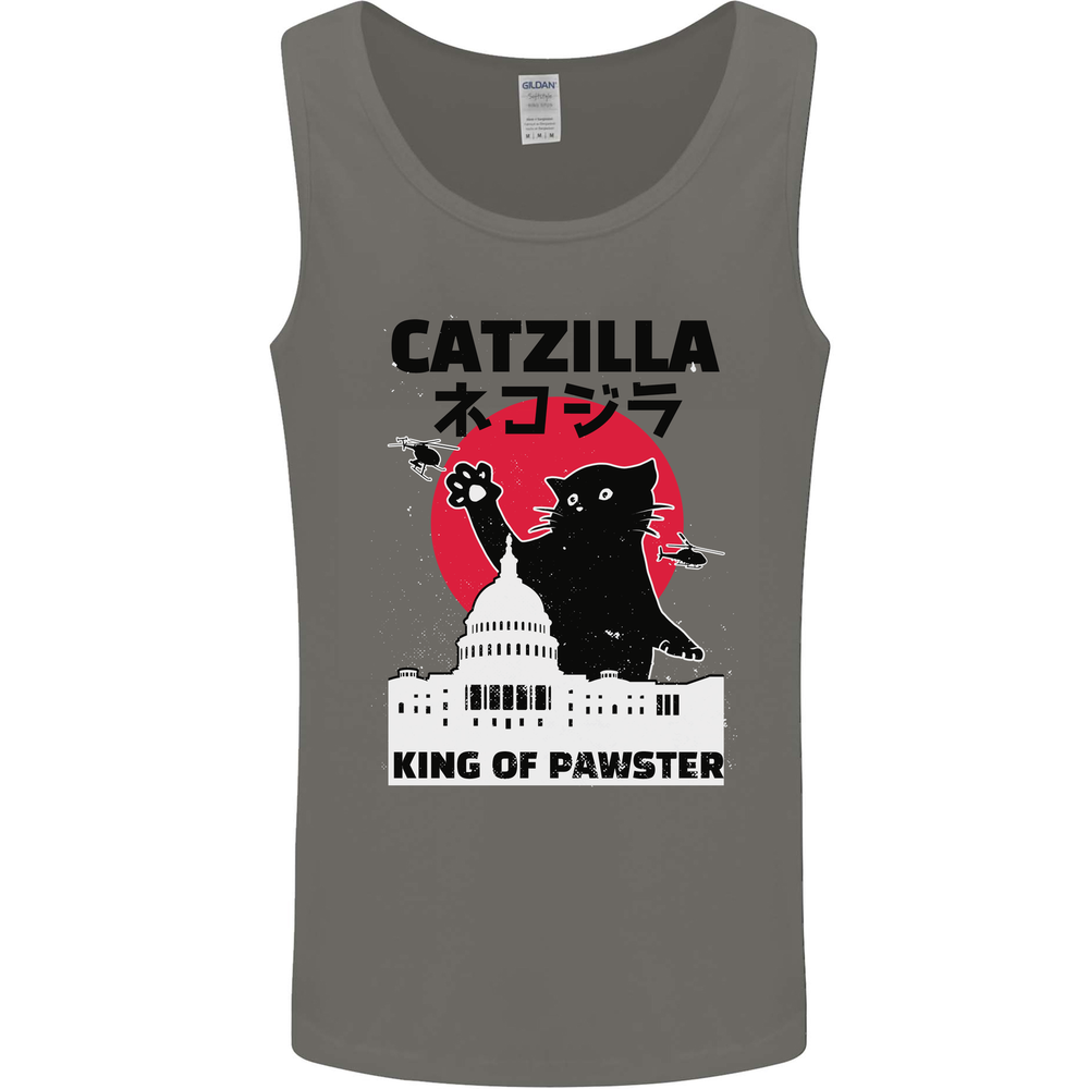 Catzilla Funny Cat Parody Mens Vest Tank Top