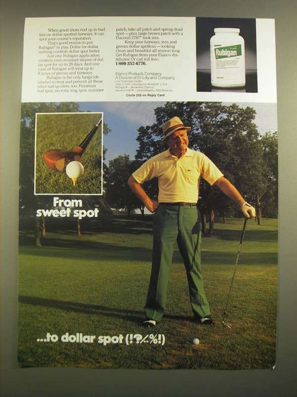 1988 Elanco Rubigan Ad - From Sweet Spot to Dollar Spot!