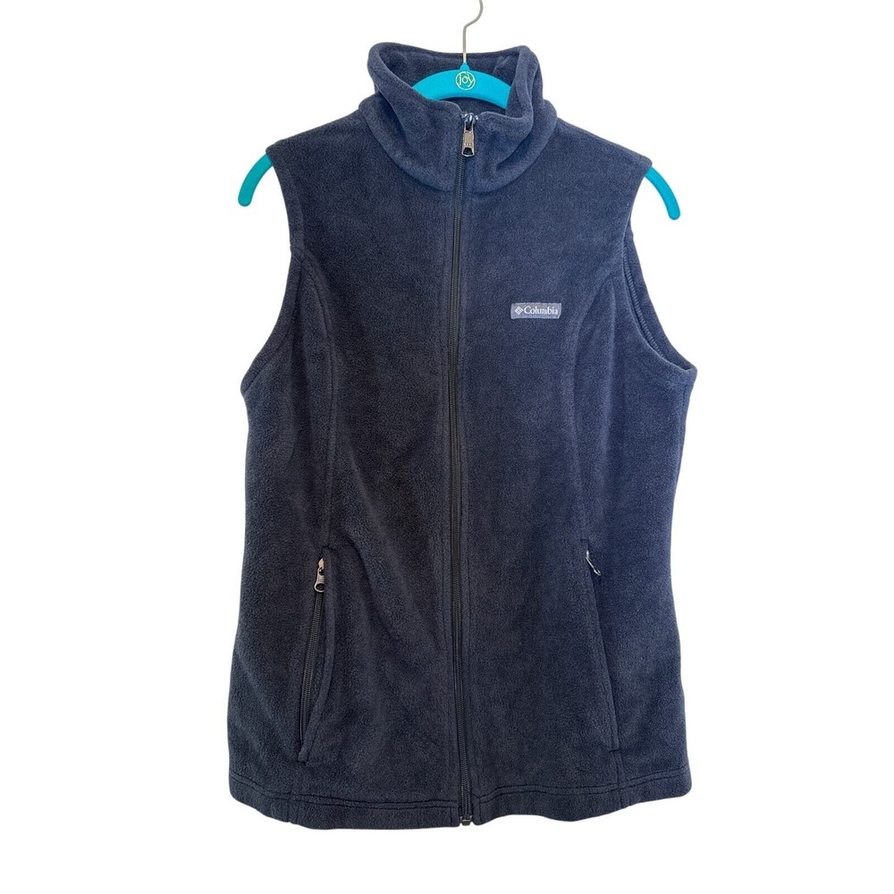 Columbia Womens Black Fleece Vest Size L - Lightweight & Cozy