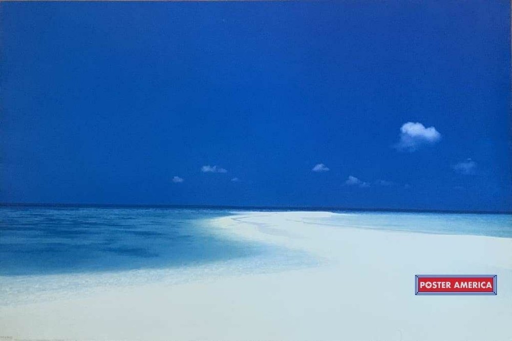 White Sand Beach Blue Sky Vintage Out Of Print 2005 Poster 24 X 36 Sandbar Out I