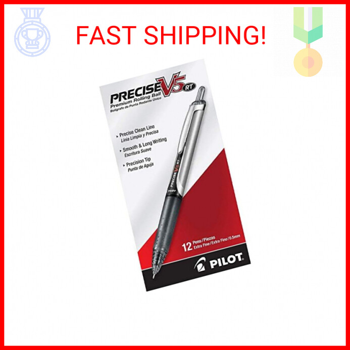 Pilot, Precise V5 RT Refillable & Retractable Rolling Ball Pens, Extra Fine Poin