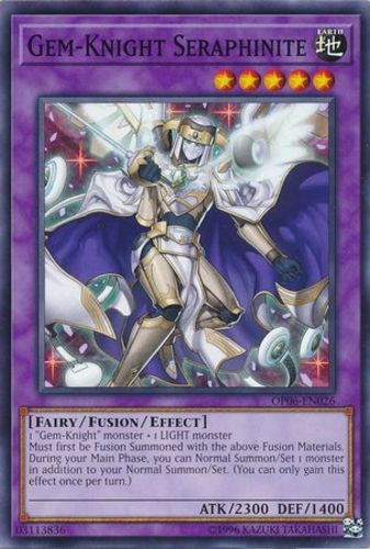 Gem-Knight Seraphinite OP06-EN026 Common Unlimited Edition x3 Near Mint Condition