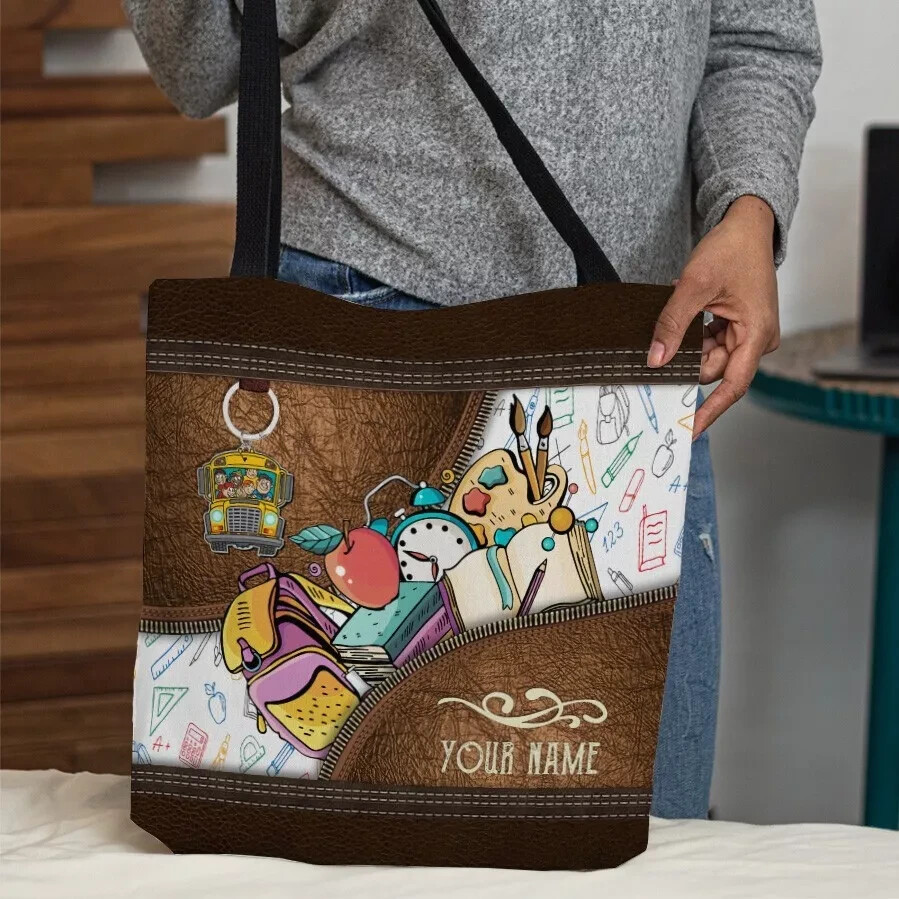 Personalized Back To School Tote Bag, Shoulder Bag-image