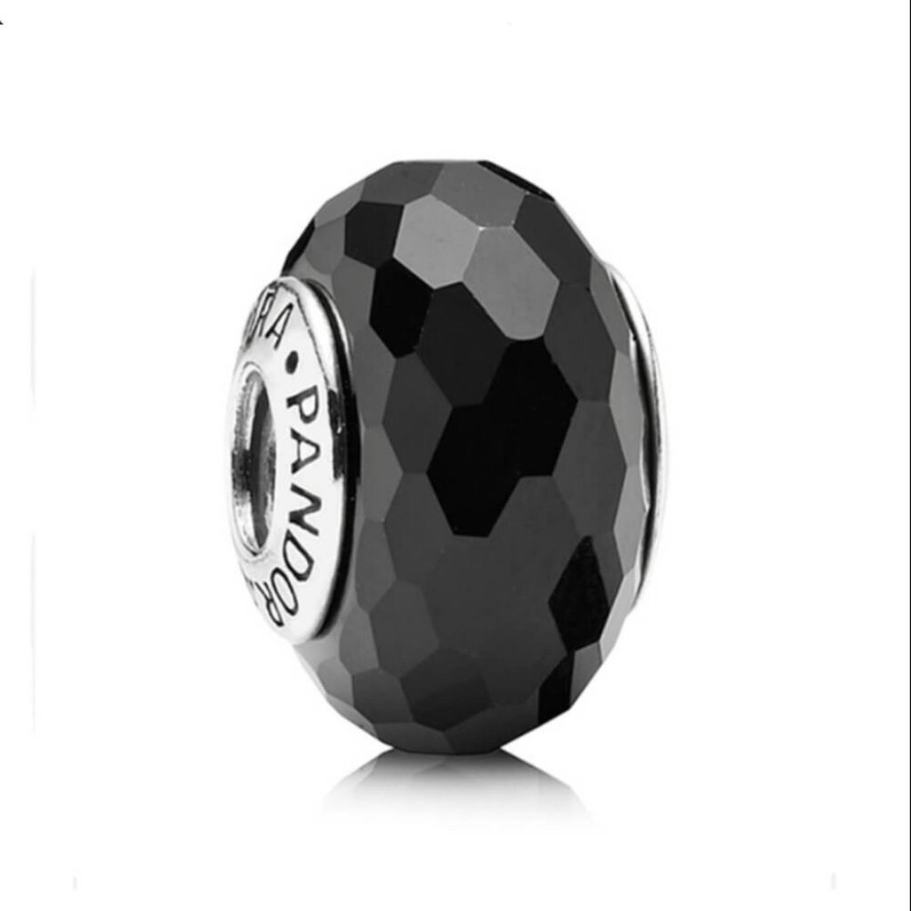 Pandora Faceted Murano Glass Black Charm Elegant and Stylish Jewelry Design
