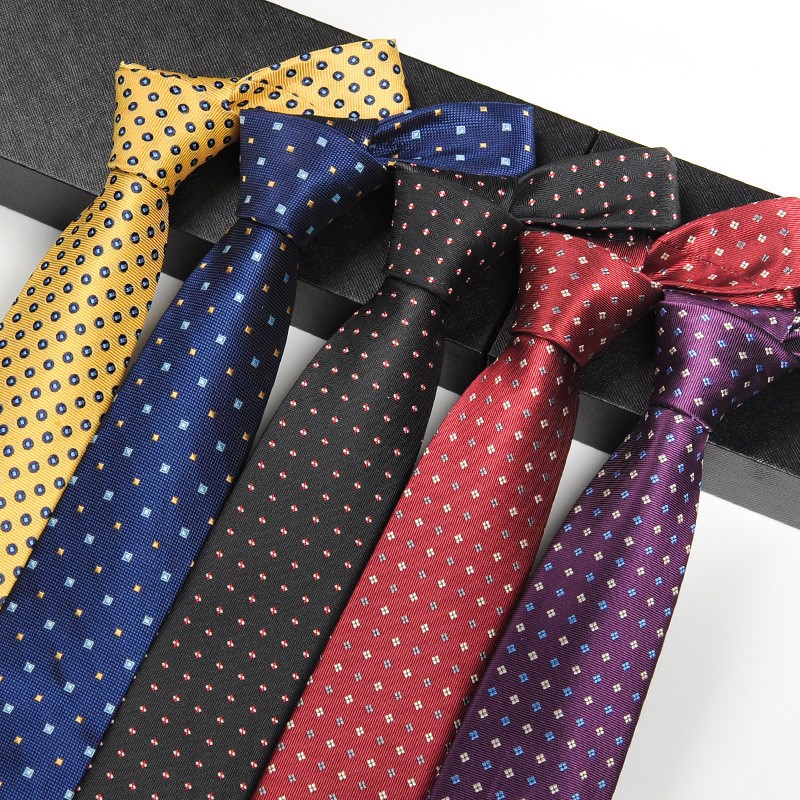 New Classic Polka Dot Men's Tie Satin Business Necktie Gentleman with Gift Box