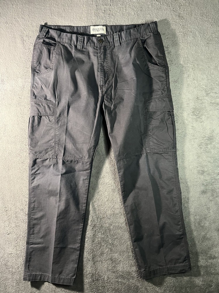 Field & Stream Men's Dark Gray Cotton Cargo Pants with Belt Size 40x32