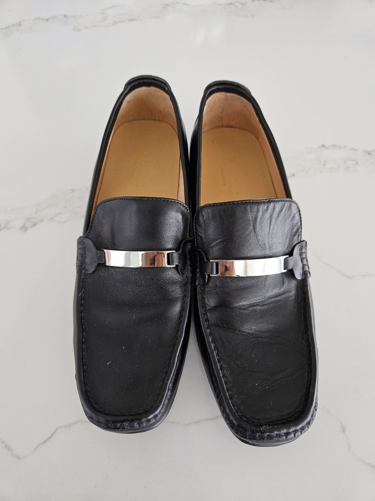 Gucci Black Leather Loafers for Men Size EU41 US8 Dress Shoes